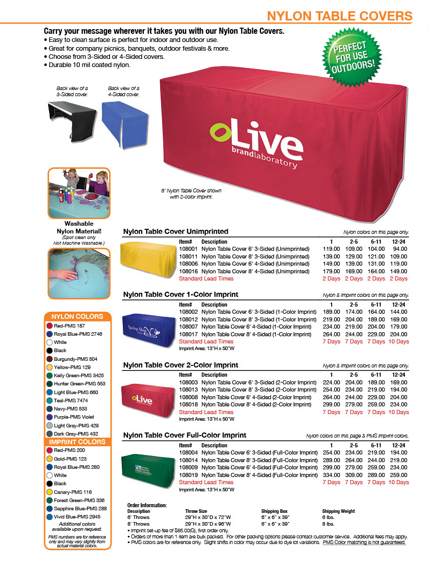 nylon table covers